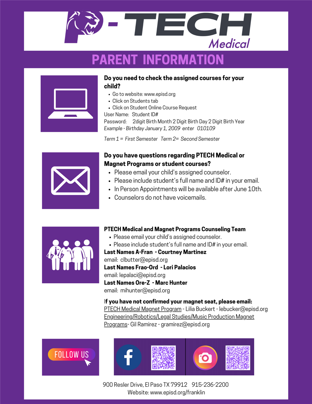 Magnet Parent Information Flyer. 